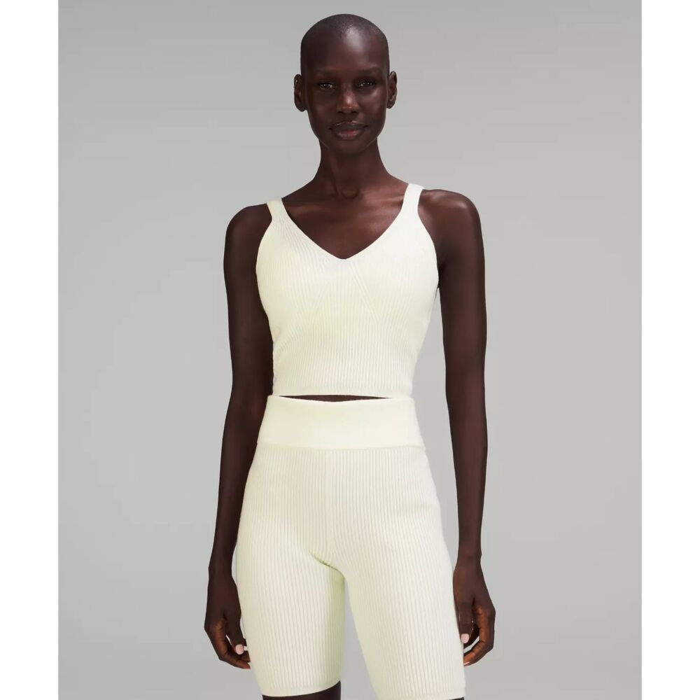 Lululemon Athletica Ribbed Knit Cropped Tank Top Womens Size 4